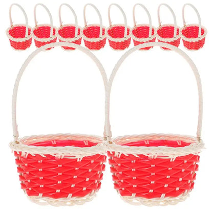 10pcs Mini Plastic Baskets Children Handheld Basket