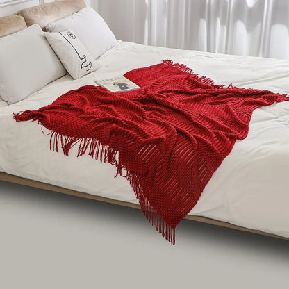 Luxury Solid Color Fringe Blankets