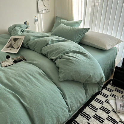 Solid Cotton Bedding Set