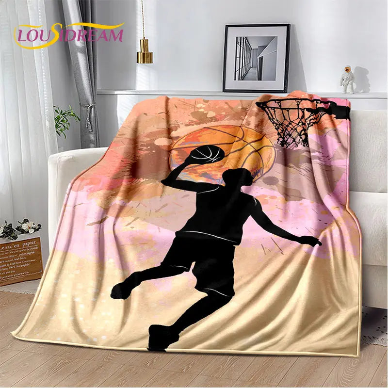 Basketball Art Cartoon Soft Plush Blanket
