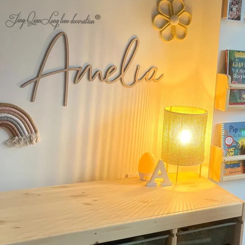 Custom Nursery Decor Wooden Name Sign SCRIBBLE FONT
