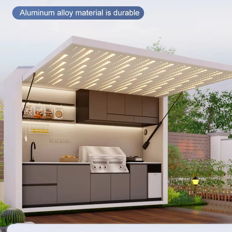 Garden with Modular Cabinets and Grill Island