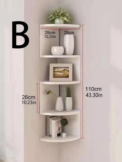 5-Tier Shelf Corner Floating Shelves