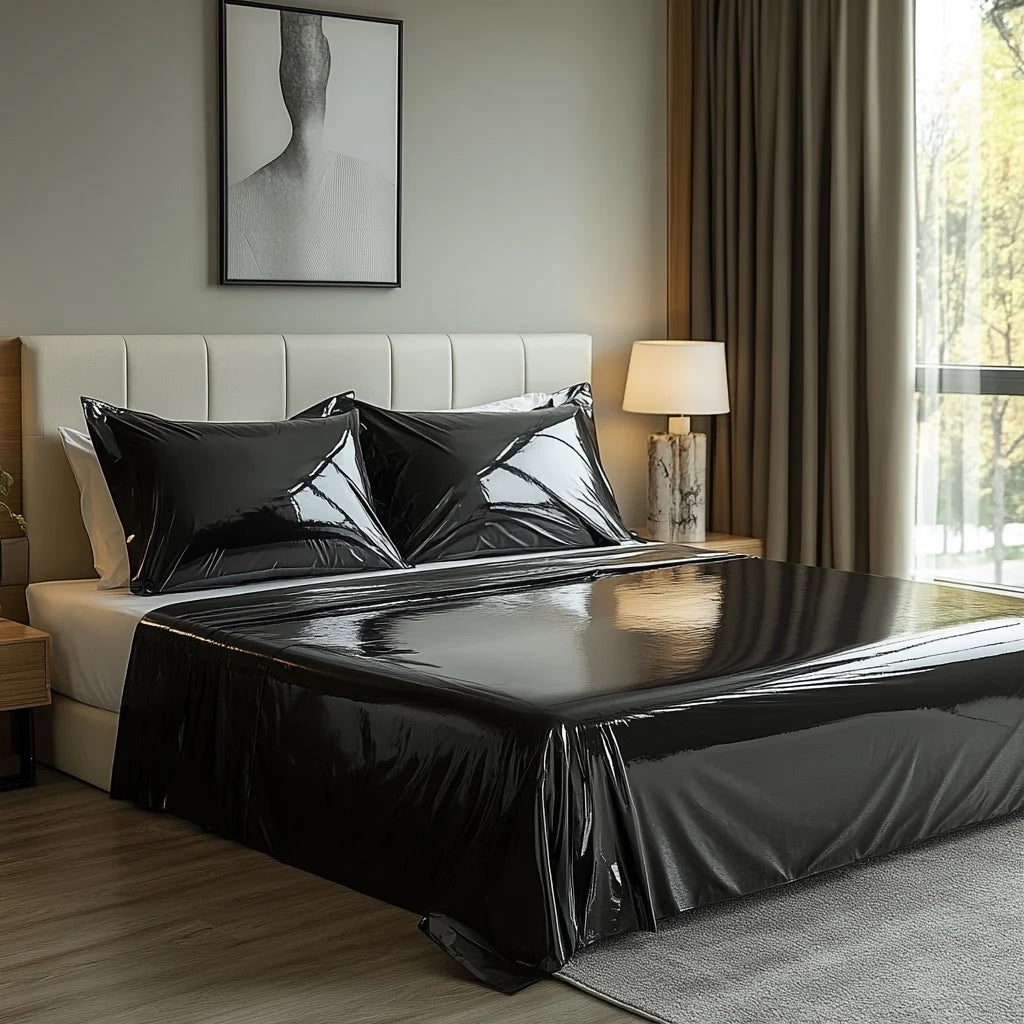 3pc bedding set - 1 bed sheet +2 PU pillowcases