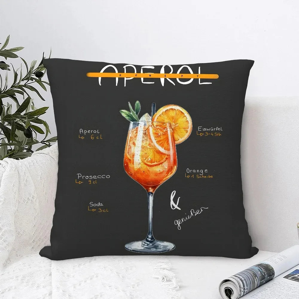 Aperol Spritz Themed Decorative Pillow Covers