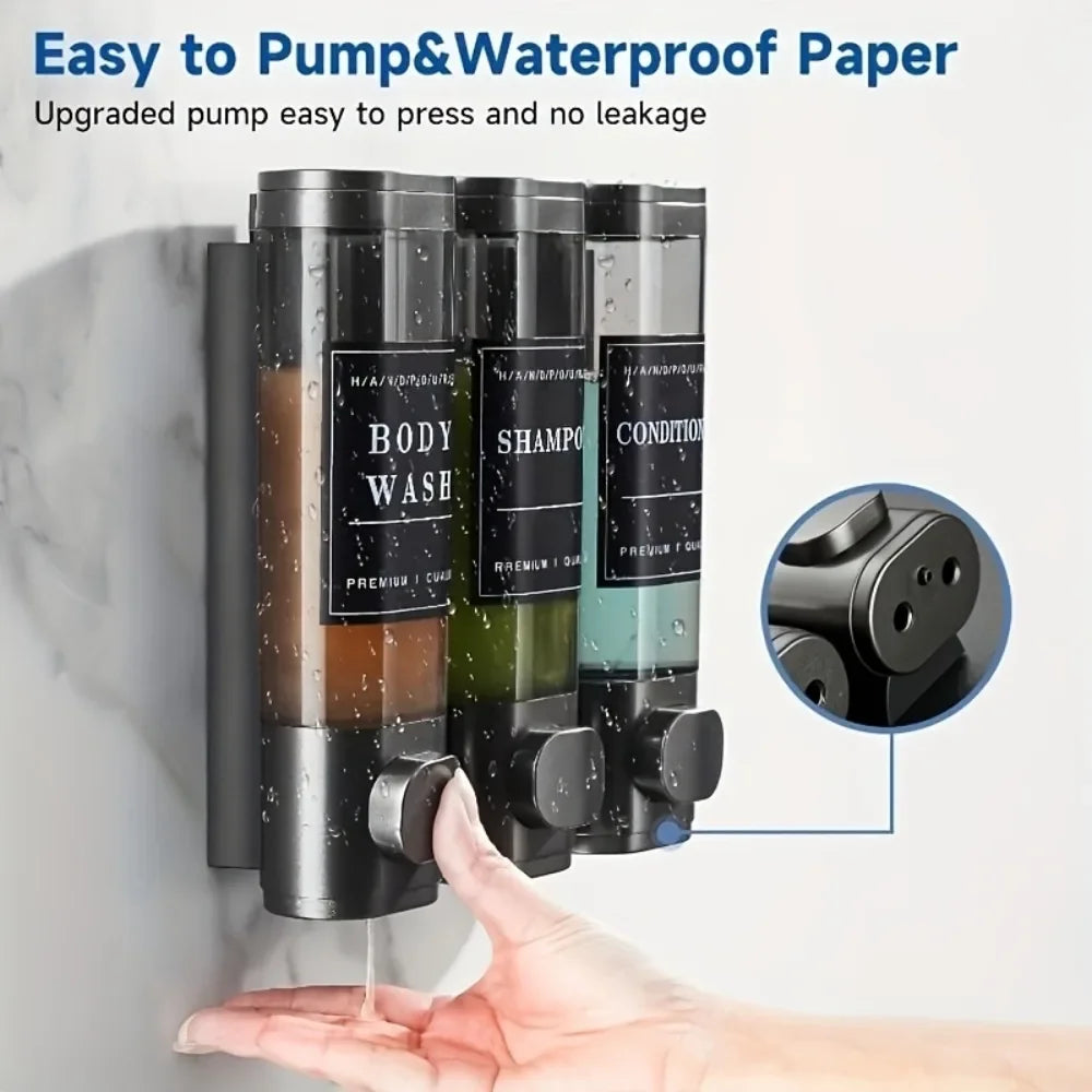 Triple Shampoo and Conditioner Dispenser