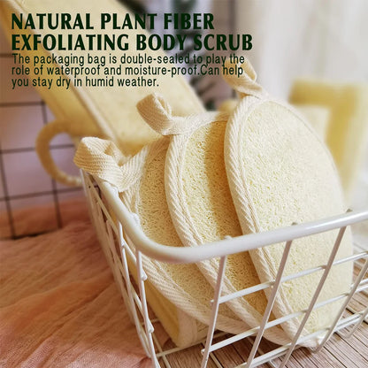 6 pieces, 3 pieces, 1 piece of loofah sponge