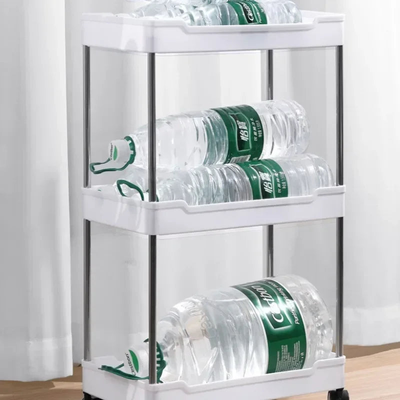 Space-Saving Slim Mobile 3 Tier Rack