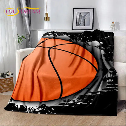 Basketball Art Cartoon Soft Plush Blanket