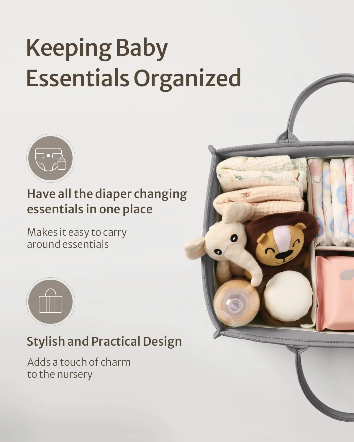 Baby Diaper Caddy Organizer for Tiny Dream Collection