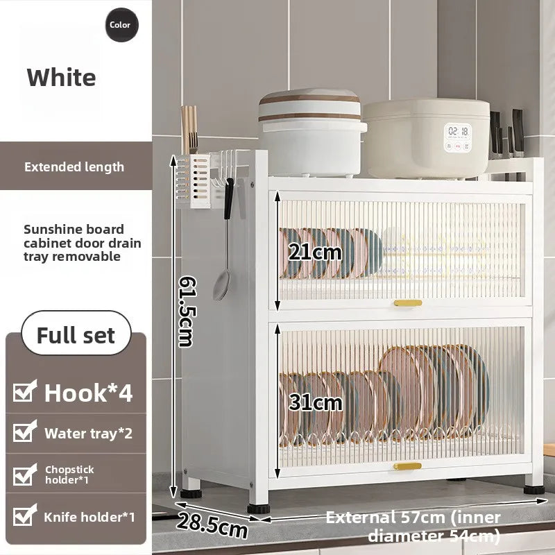 Kitchen cupboard storage box with door