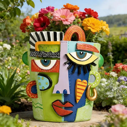 Abstract Face Flower Pot