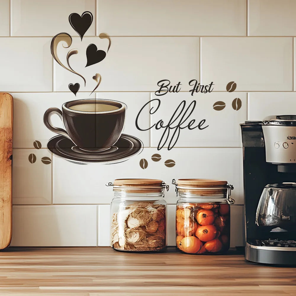 kitchen coffee cup quote wall sticker