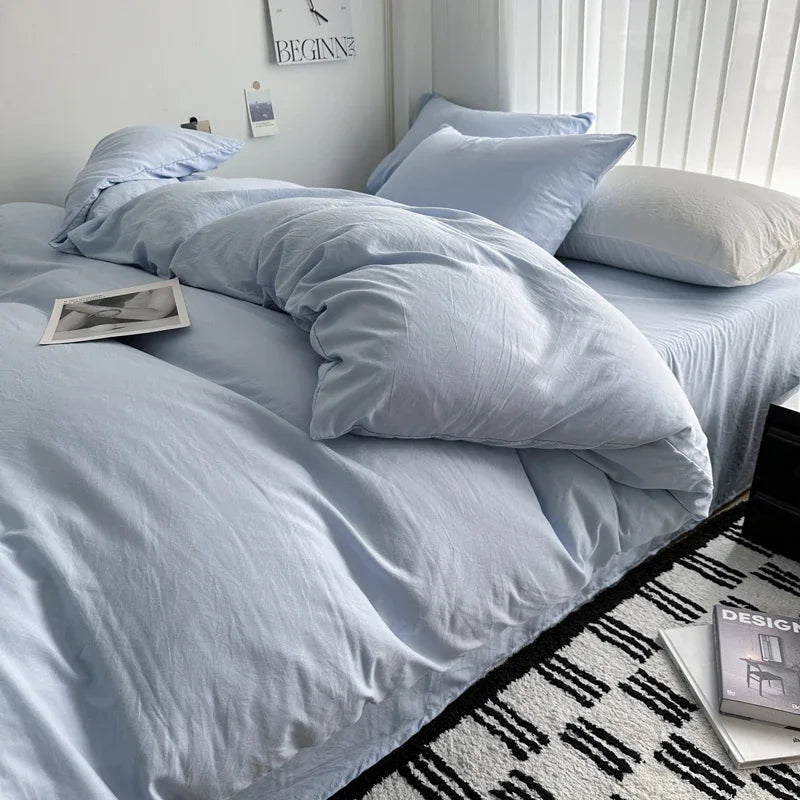 Solid Cotton Bedding Set