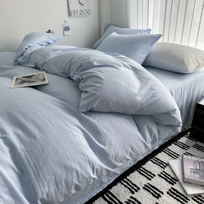 Solid Cotton Bedding Set