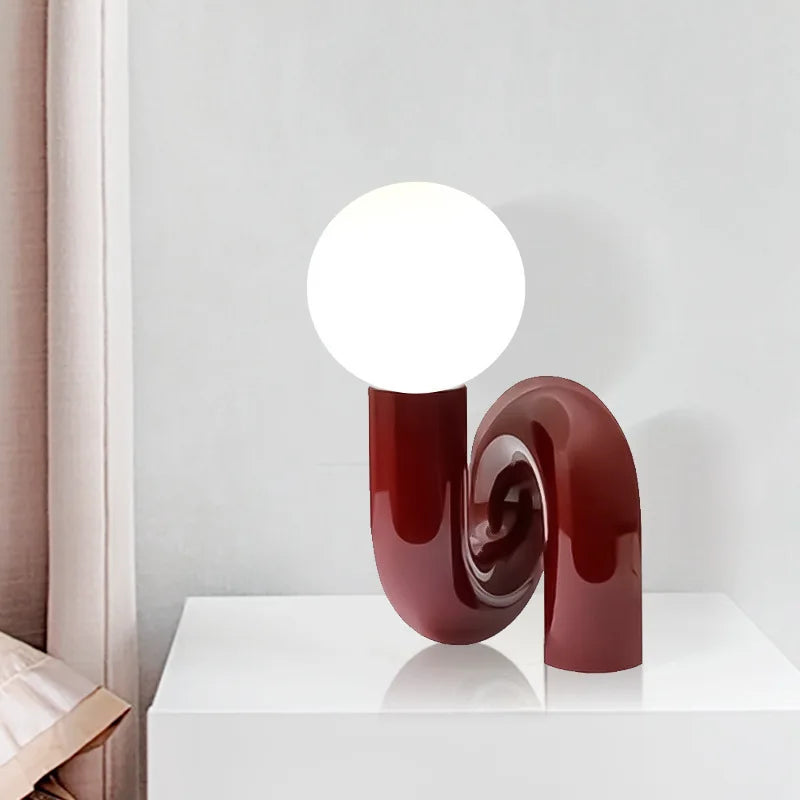 Modern glass spherical table lamp