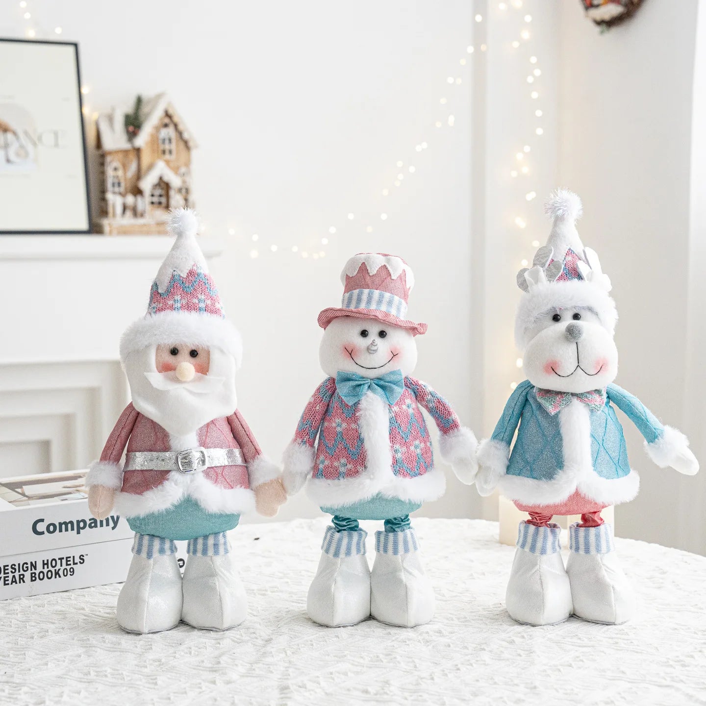 Christmas decorations - Santa Claus, snowmen, and reindeer