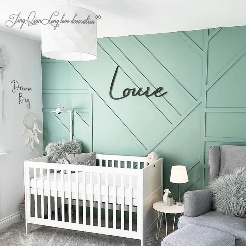 Custom Nursery Decor Wooden Name Sign SCRIBBLE FONT