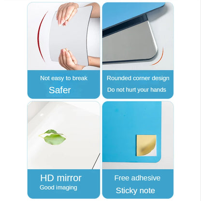 Square Mirror Glass Tile Wall Stickers