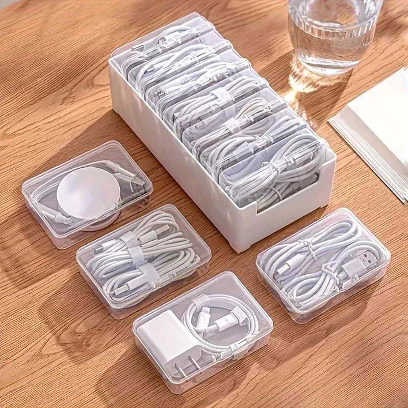 Data Cable Storage Box with 7 Small Compartment Boxes