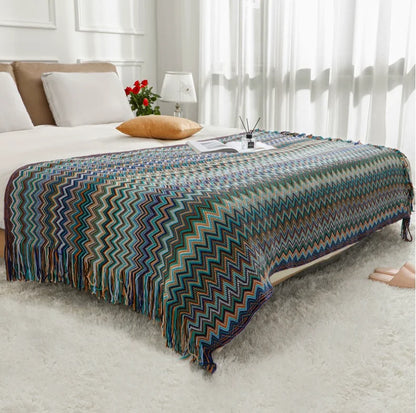 100% Cotton Bohemian Style Blanket