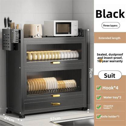 Kitchen cupboard storage box with door
