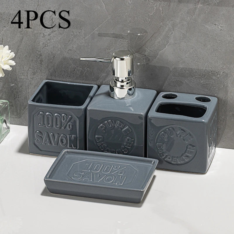 Ceramic Bathroom Organizer Set