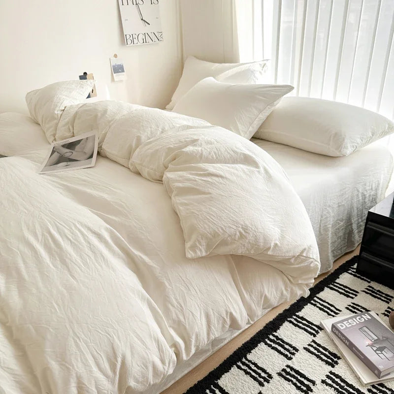 Solid Cotton Bedding Set