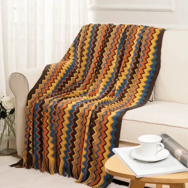 Bohemian Knitted Throw Blankets