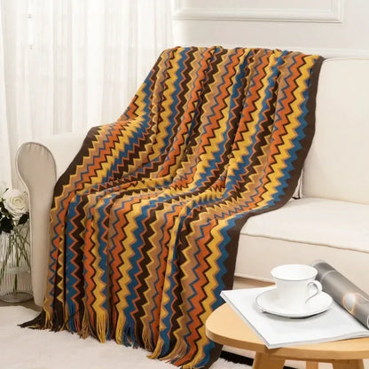 Bohemian Knitted Throw Blankets