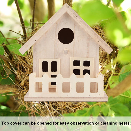 Wooden Bird House for Outdoor Use