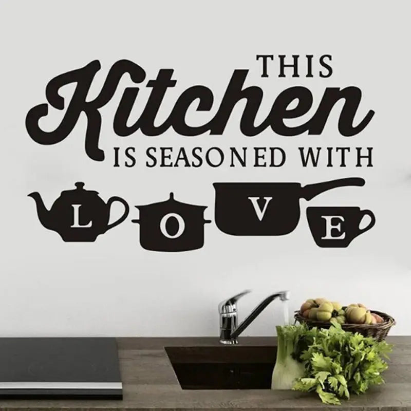 Kitchen Wall Stickers "THIS KITCHEN IS SEASONED WITH LOVE "