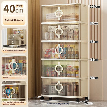 Storage Cabinet Thickened Folding Sliding Door
