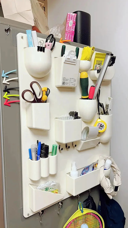 Wall-mounted Storage Rack with Hooks