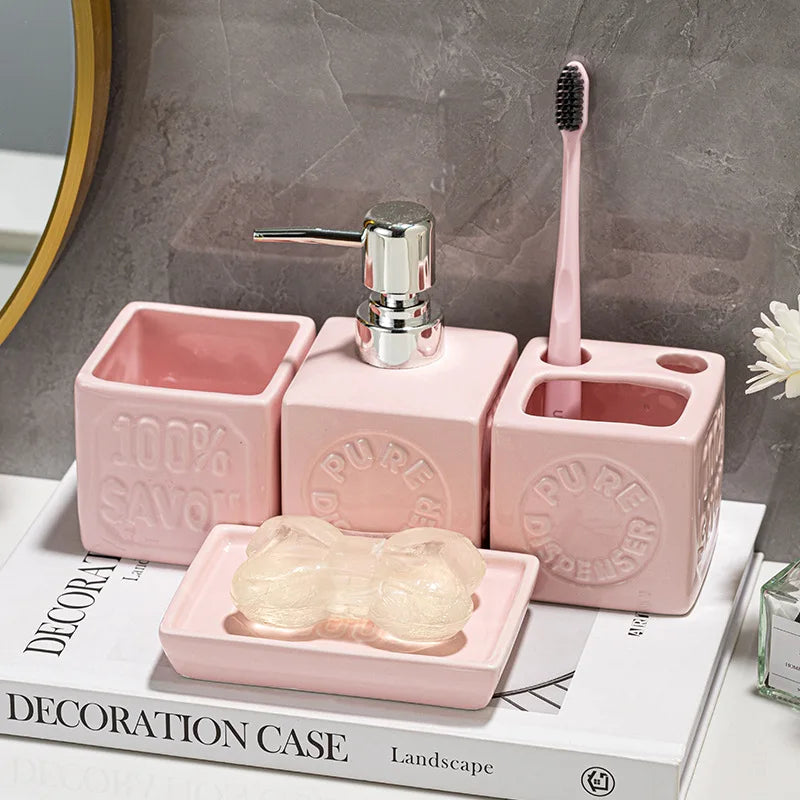 Ceramic Bathroom Organizer Set