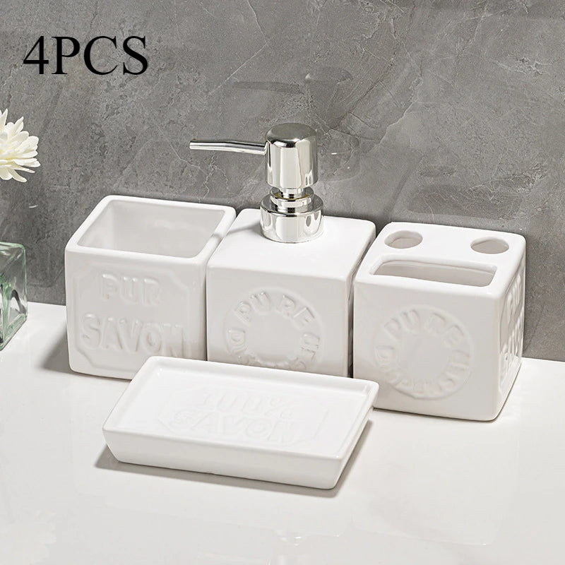 Ceramic Bathroom Organizer Set