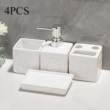 Ceramic Bathroom Organizer Set