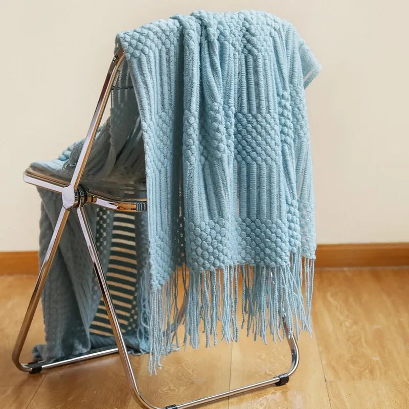 Luxury Solid Color Fringe Blankets