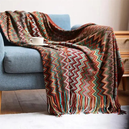 Bohemian Knitted Throw Blankets