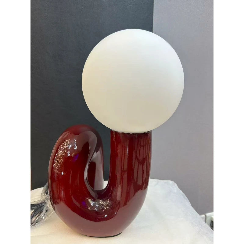 Modern glass spherical table lamp