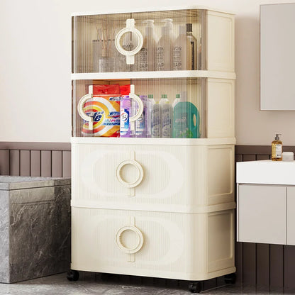 Storage Cabinet Thickened Folding Sliding Door