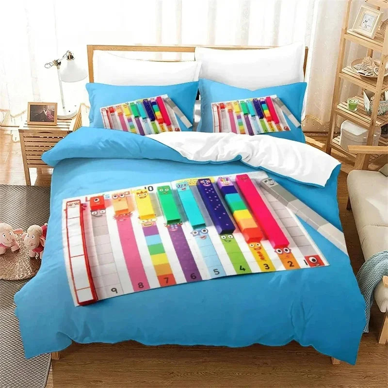 Several Cartoon Number-Blocks Bedding Sets
