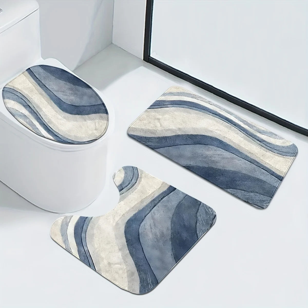 3-piece bathroom rug set