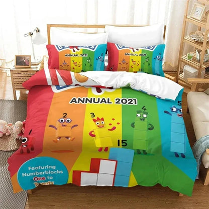 Several Cartoon Number-Blocks Bedding Sets