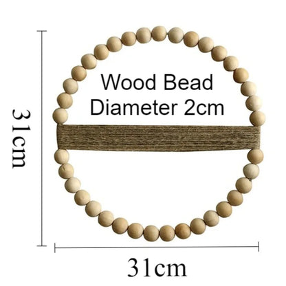 Wood Bead Wreath Wall Decor