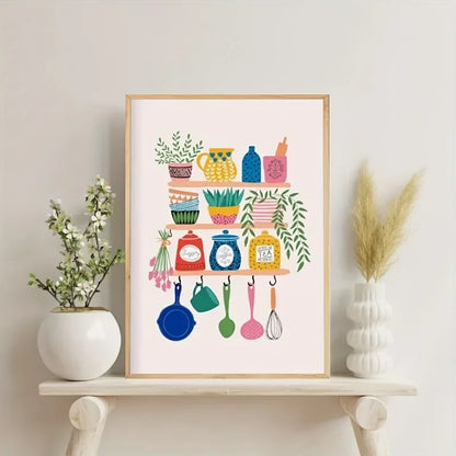 Bright Kitchenware Illustration Wall Arts