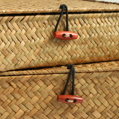 2 Pcs Seagrass Baskets with Lid