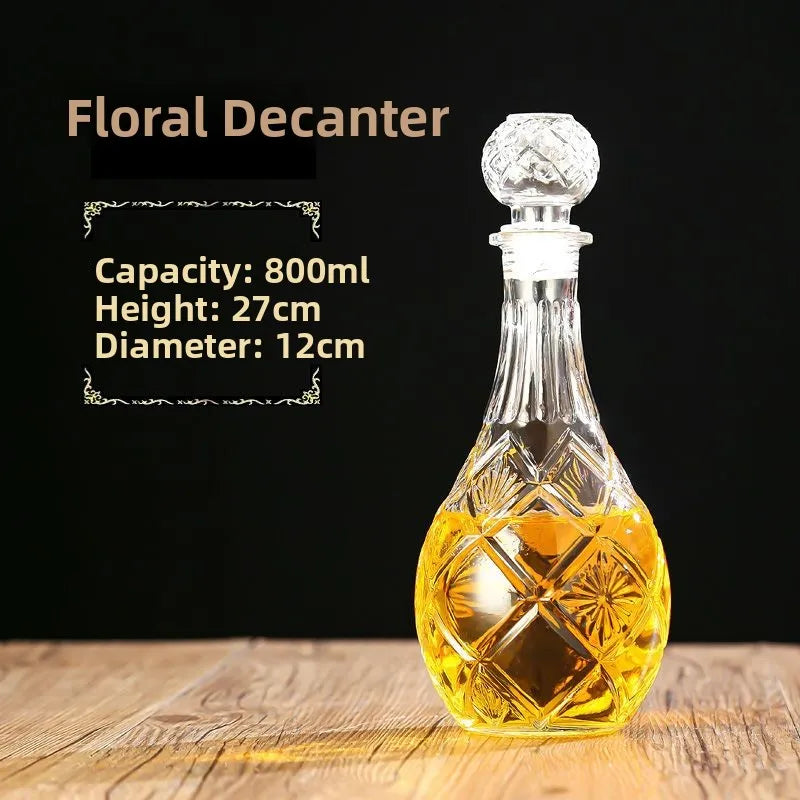 High-End Lead-Free Transparent Glass Decanter