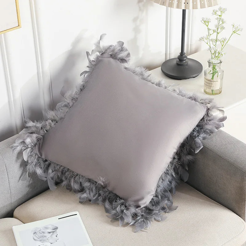 Fashion Home Decor Feather Pillow Case