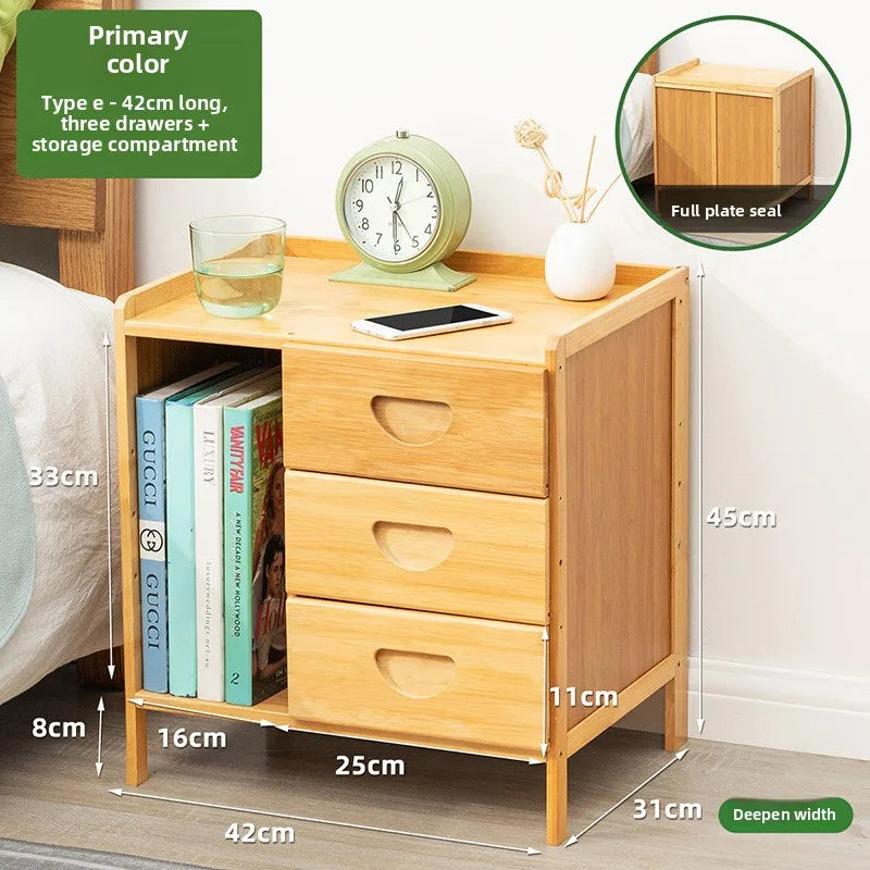 Bedside Nightstand Solid Wood